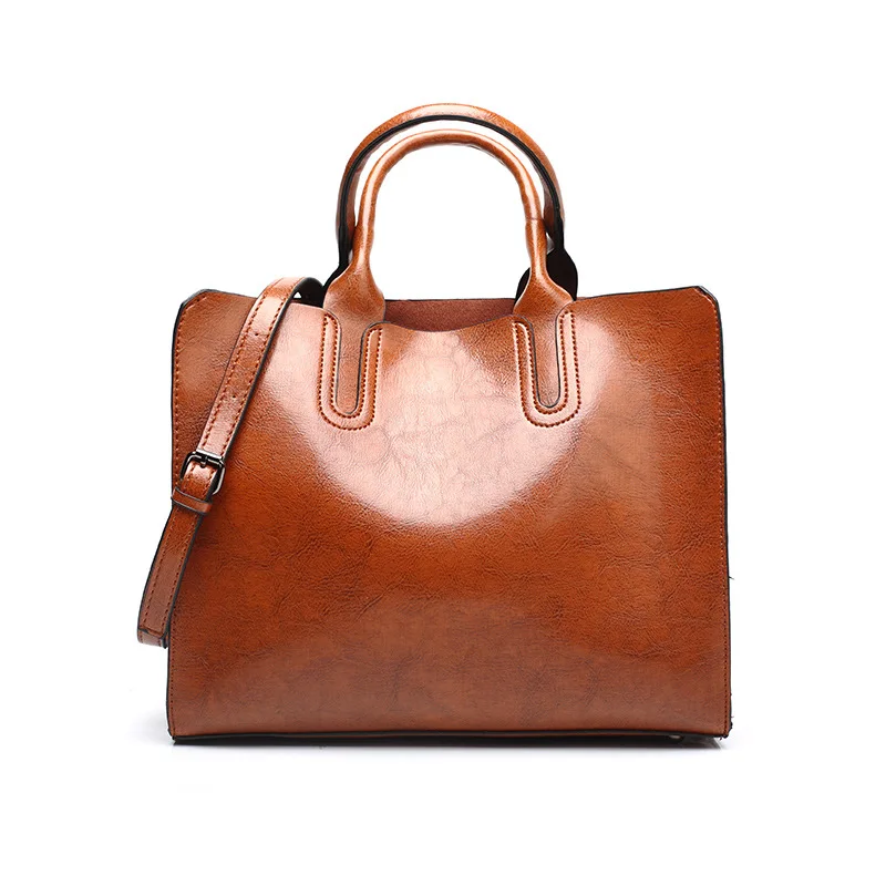 

Women's Leather Top Handle Satchel Daily Work Tote Shoulder Bag Large Capacity Handbag Purses