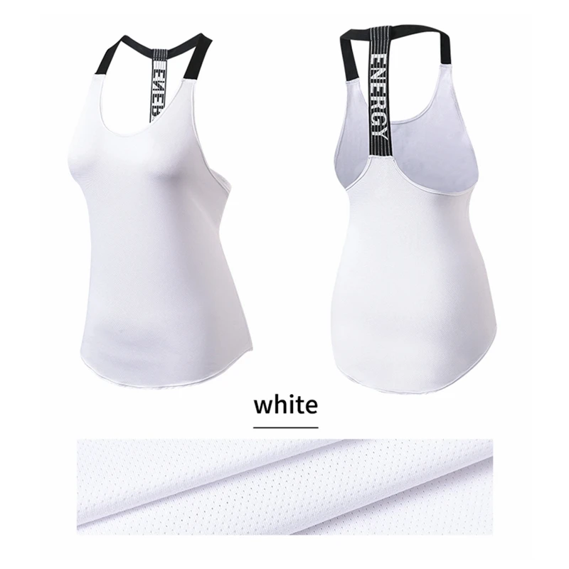 Женский спортивный жилет Фитнес Йога Бег T-ремень смок быстро сохнет дышащий свободный Сухой легко стирается рубашка верхней одежды для бега.