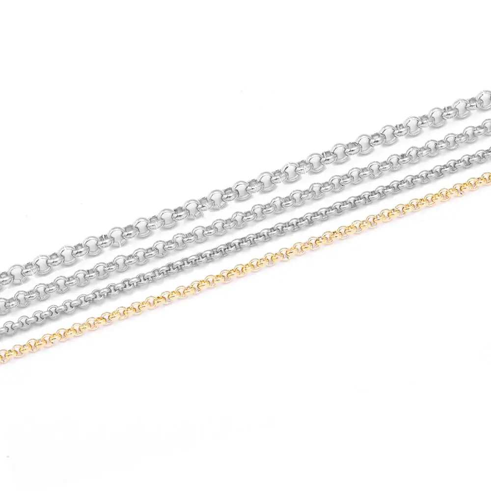 lacoogh 10Yard/lot Stainless Steel Bulk Link O Chain Silver Color Rolo Dia 2/2.5/3/4/5mm For Diy Necklace Jewelry Making | Украшения и