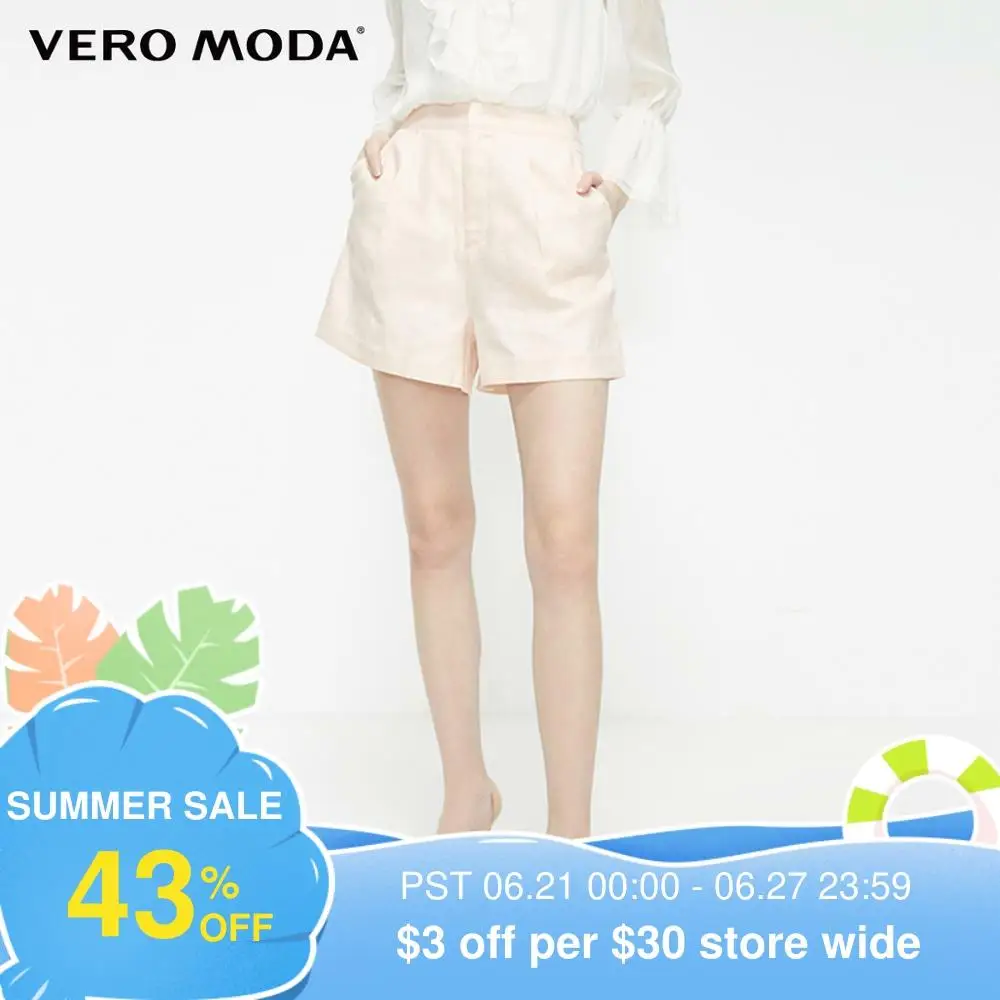 Женские льняные повседневные шорты в стиле OL от Vero Moda 62% | 319215506|Женские шорты|