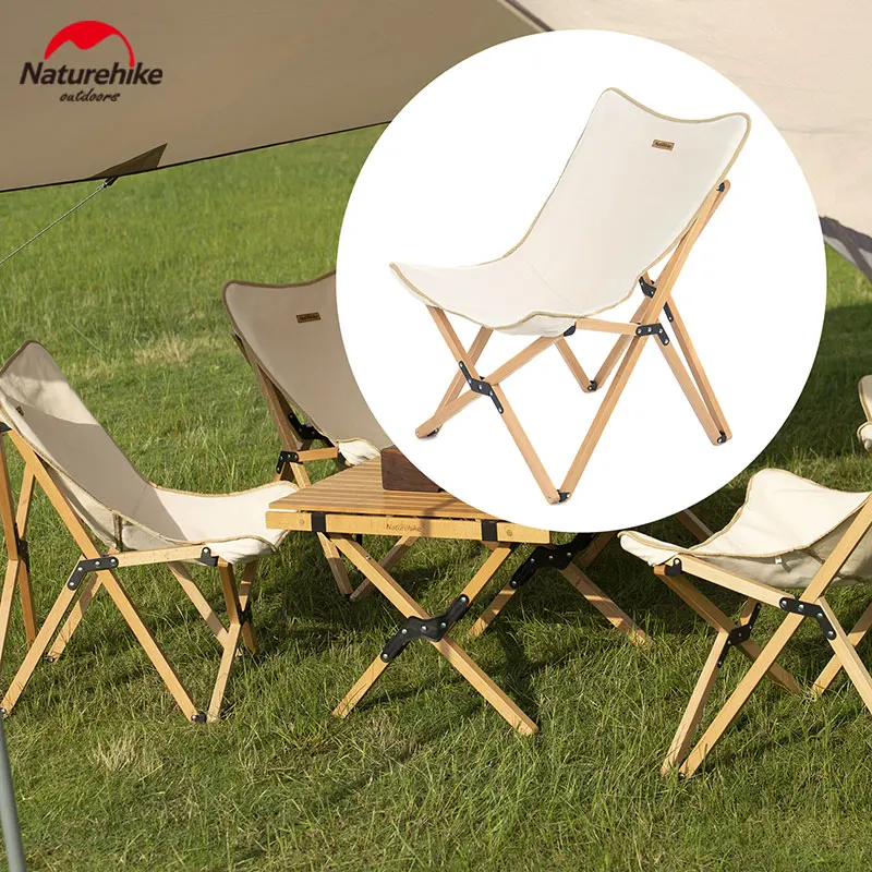 Naturehike Camping Folding Chair Fishing Portable Solid Wood Beech Picnic Sketch Wooden Outdoor Travel BBQ | Спорт и развлечения