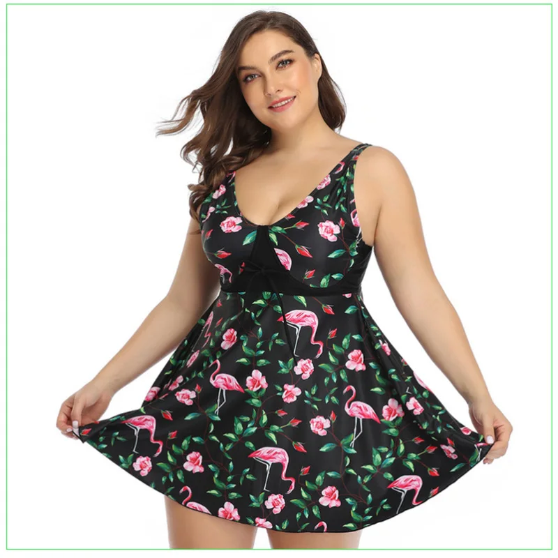 

Купальник-танкини с принтом из двух предметов, юбка, купальник с высокой талией, женский сексуальный купальный костюм с лямкой на шее, пляжн...