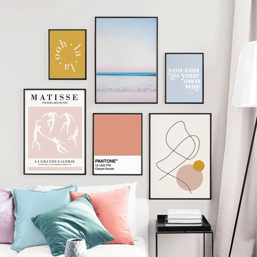 

Minimalist Matisse Poster Quote Nordic Line Art Print Abstract Canvas Painting Modern Gallery Wall Picture For Living Room Decor