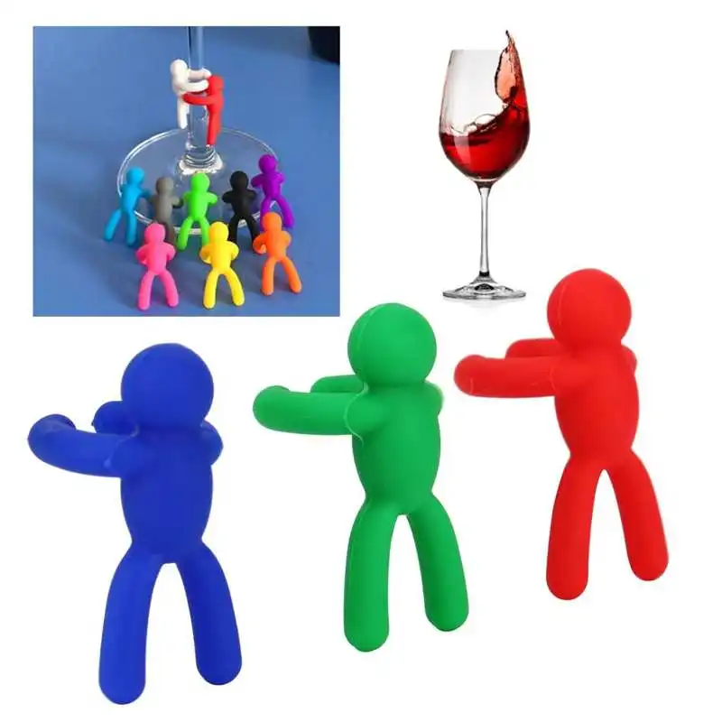 12/24 шт. Набор Винных Стекло распознаватель дешевые пользовательские силиконовые