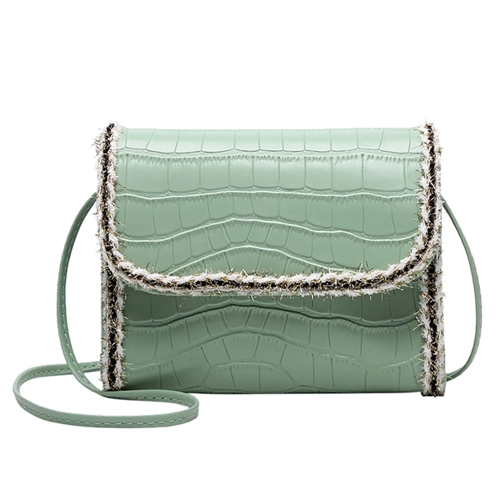 

2021 New Fashion Ladies Solid Pu Leather Top-handle Bag Hasp Armpit Bag Handbag All-match Messenger Bag Chain Shoulder Totes