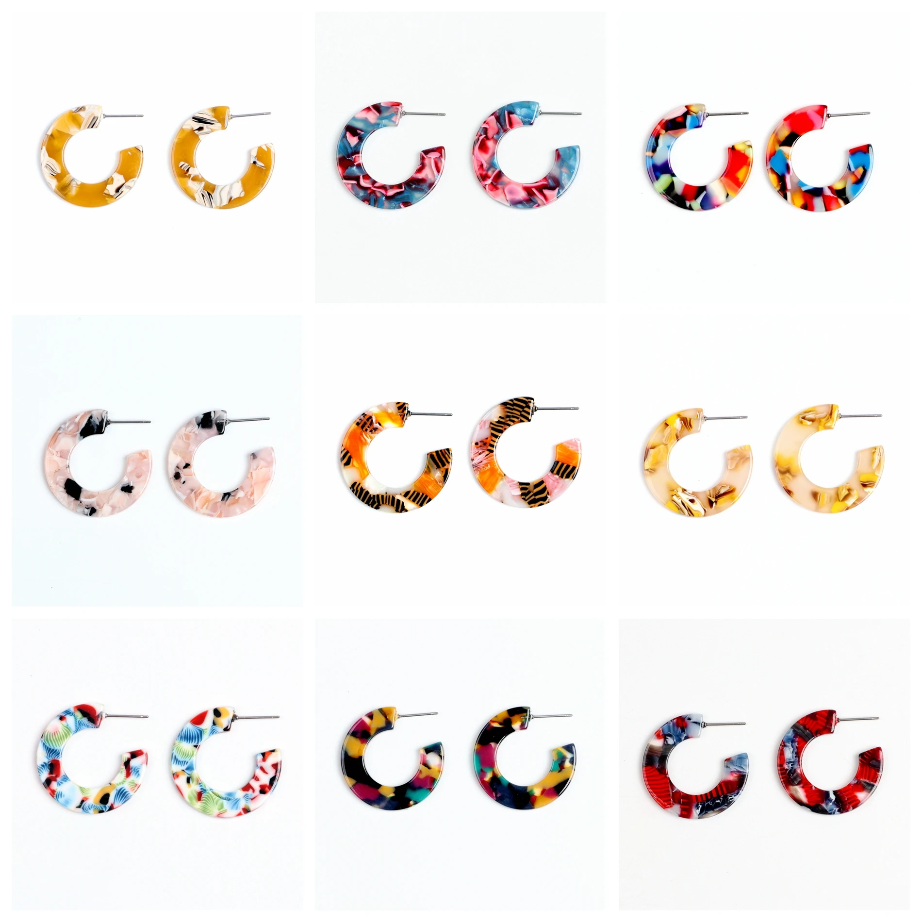 Ацетатная черепаха ацетатные акриловые серьги гвоздики с леопардовым рисунком