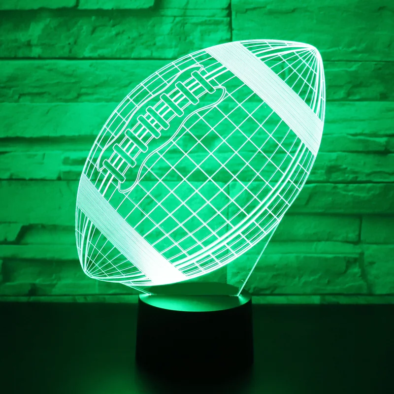 Светодиодный ночсветильник для регби 7 цветов лампа украшения дома потрясающая