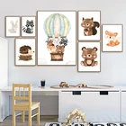 Животное кролик Сика олень с цветами детская настенная Картина на холсте постеры и принты настенные картины декор для детской комнаты