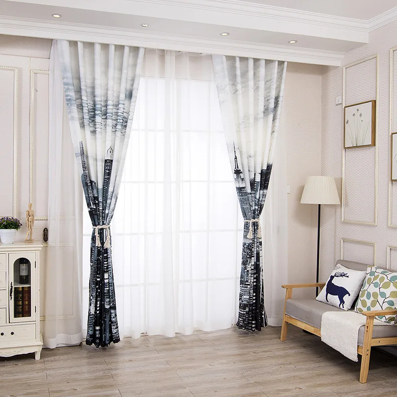 Занавеска фабричная Прямая продажа готовая однотонная занавеска якорь фоновая