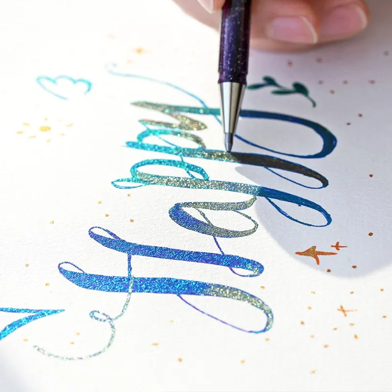 22pcs  Pentel K110 Shiny Colour Rollerball Pen Two-color Mixed Glitter Gel 1.0mm Card Decorative Painting Design Art Supplies