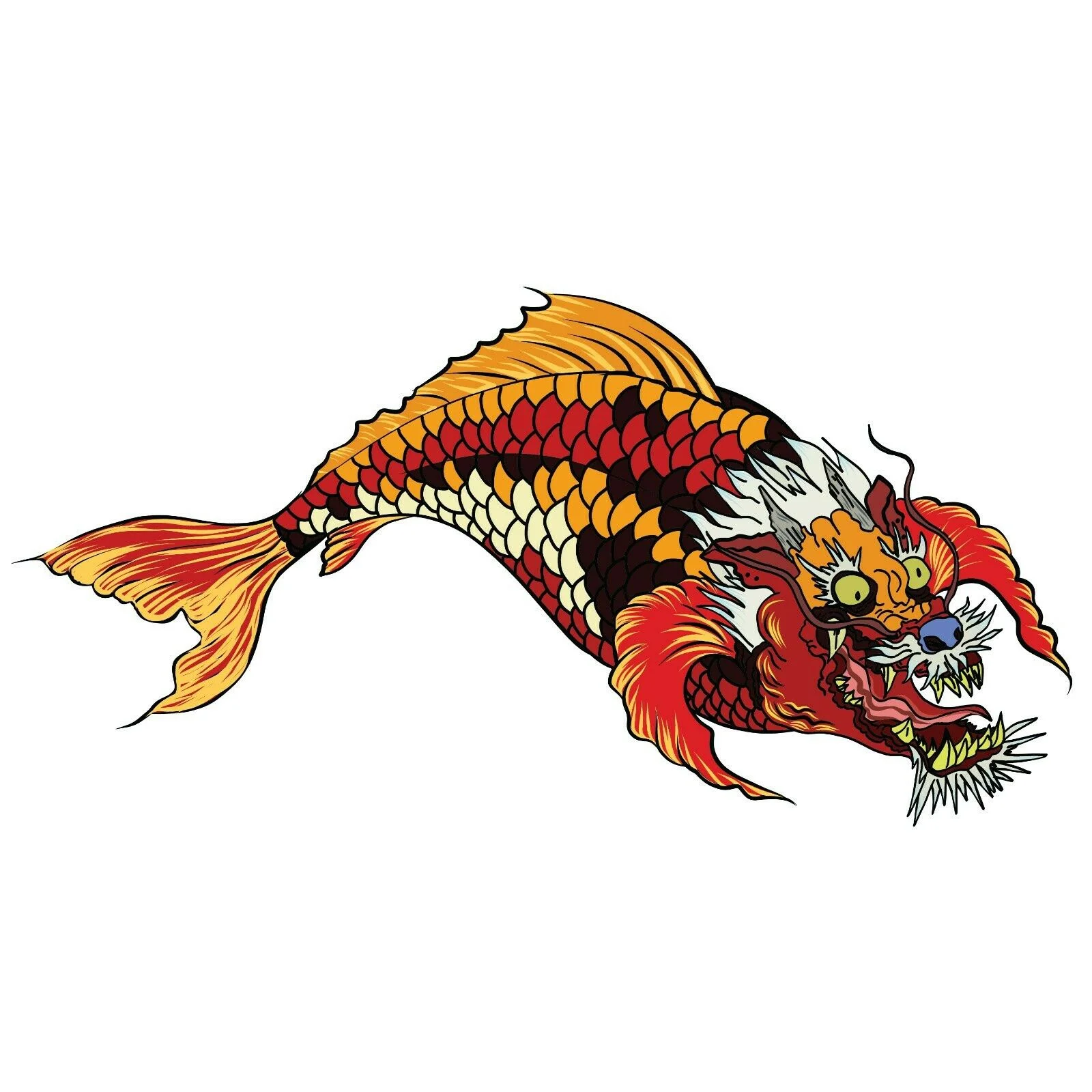

For Fish Dragon Wall Decal Truck Vehicle Window Decor Laptop Sticker LO215