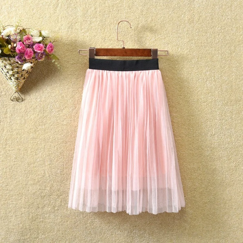 Школьные юбки для девочек сезон осень лето сетчатые пачки детская одежда