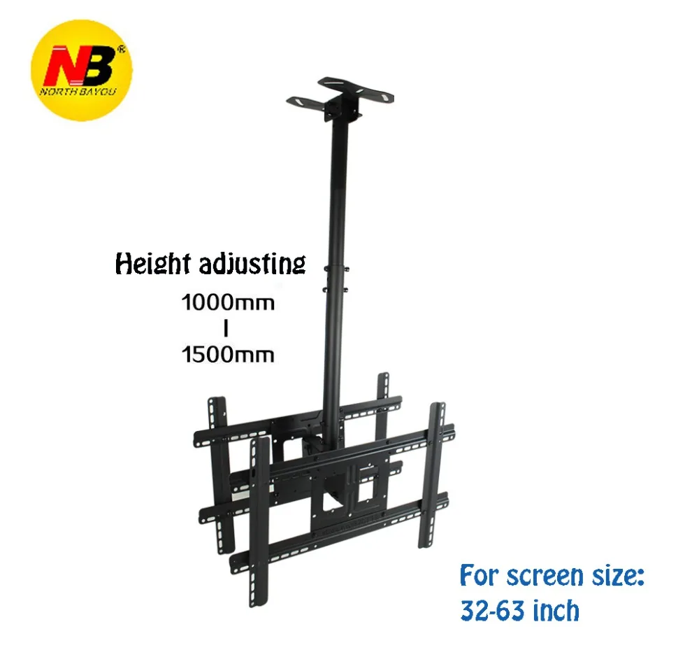 

NBT590-15 Full Rotating height Adjustable 32"-50" dual screen Ceiling TV Mount Bracket LED LCD Monitor Holder