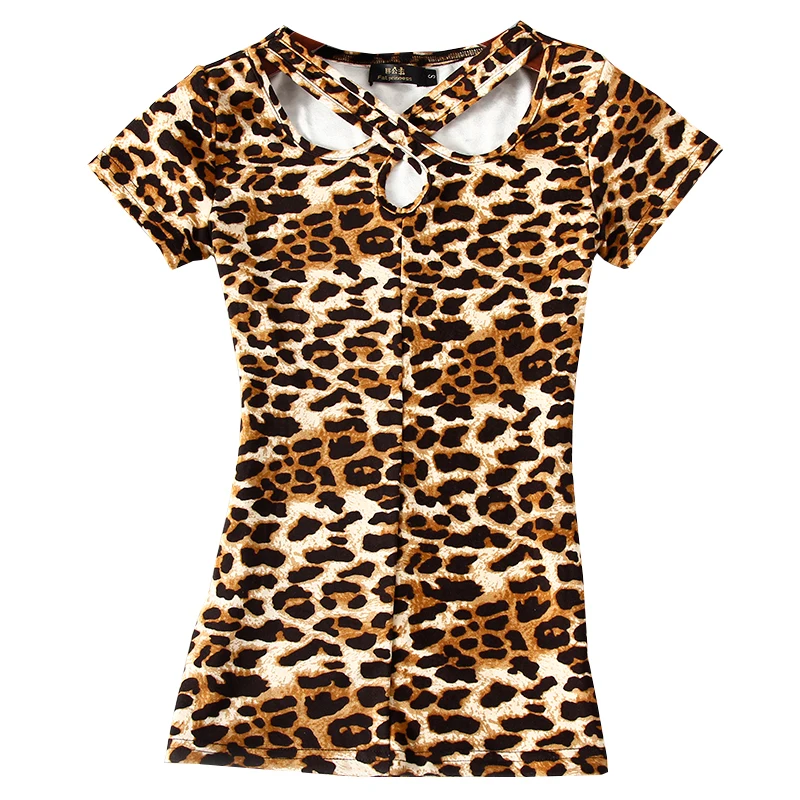 

Leopard Latin Tops Women Latin Dance Girl Dancewear Sexy Latin Ballroom Samba Tango Flamengo Dancing Practice T-shirt Costumes