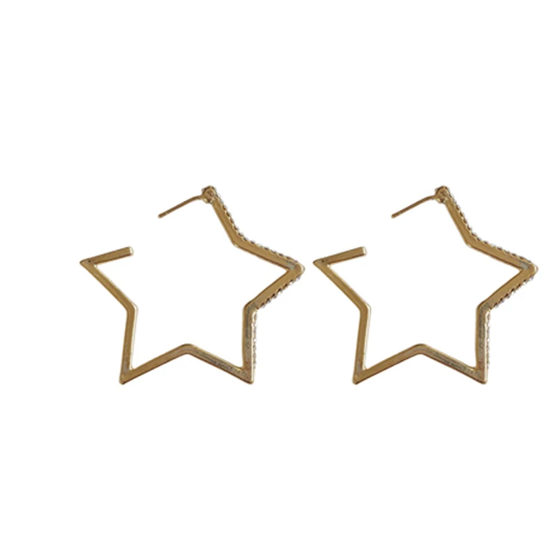 

S925 needle Fashion Jewelry Big Star Earrings Metal Alloy High Quality Full Crystal Bling Bling Earrings Women Jewelry Gifts