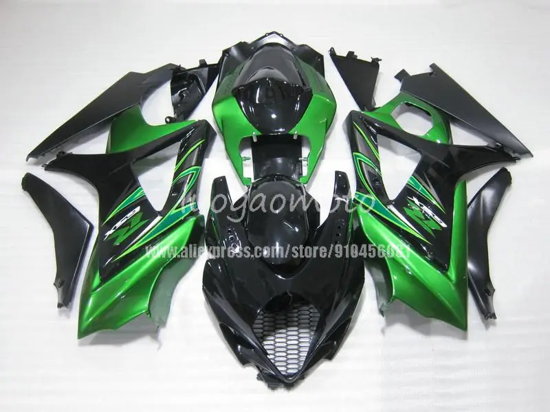 

new fairings kit green black Suzuki GSXR1000 K7 07 08 GSXR1000 K7 2007 2008 ABS Injection bodywork Motorcycle Fairing