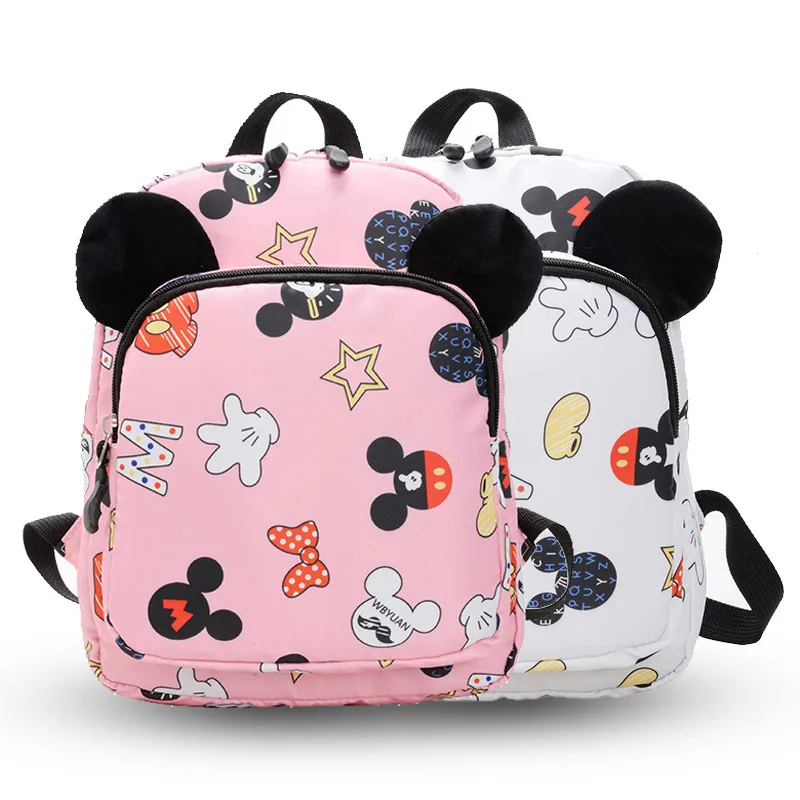 

2-7 Yrs Baby Backpack Minnie Mickey Plush School Bag for Girls Boys Bags Cartoon Children Cute Kindergarten Travel Portable Bag