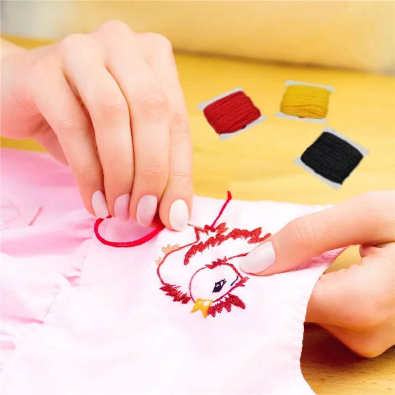 KOKNIT Набор для вышивки крестом, вышивка нитью, красочные нитки, Волшебная вышивка, обруч для вышивки, набор для шитья