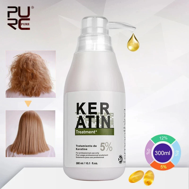 

PURC Keratin Hair Repair Treatment Formalin 5% Professional Curly Hair Straightener Hair Extension Shiny Hair & Scalp Treatment