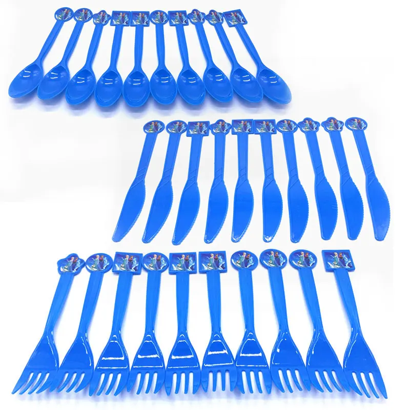 

Disney Frozen Elsa & Anna Princess Plastic Tableware Kids Birthday Party Supplies Knife Forks Spoons Festival Decoration 10PCS