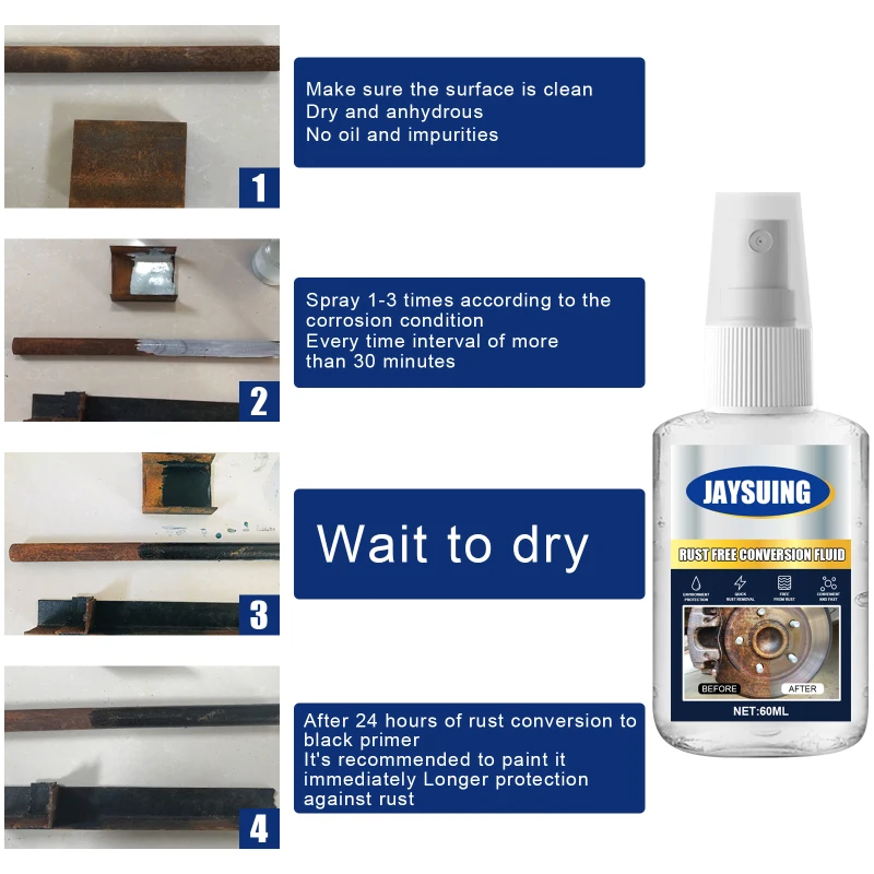 Новый 60 мл антикоррозийный Преобразователь ржавчины для автомобилей жидкость