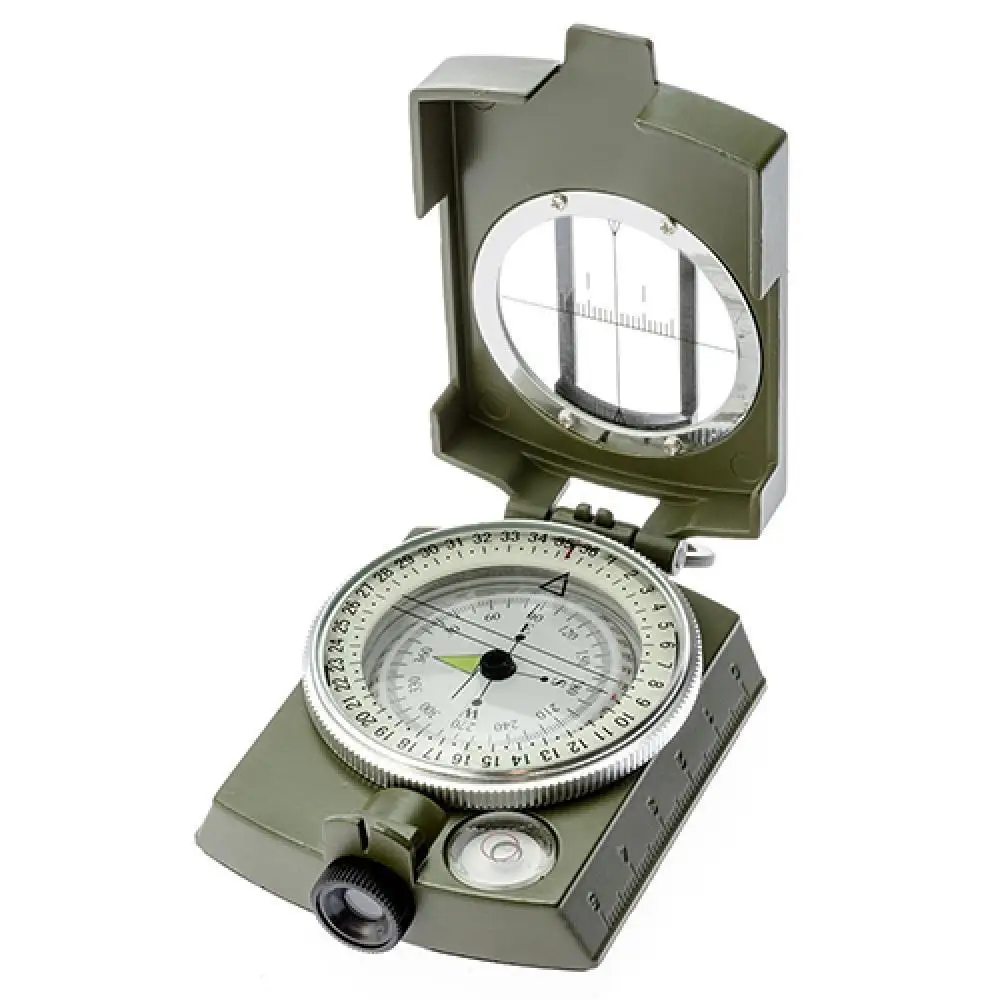 

40%HOT Military Camouflage Folding Sighting Compass Pouch Outdoor Camping Hiking Tool