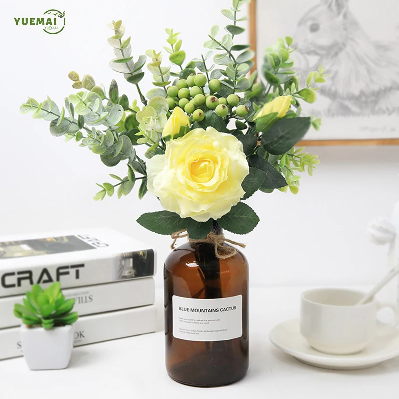 1 шт . Гибридный цветок розы Букет шелковых для Тедди свежее украшение дома beauty