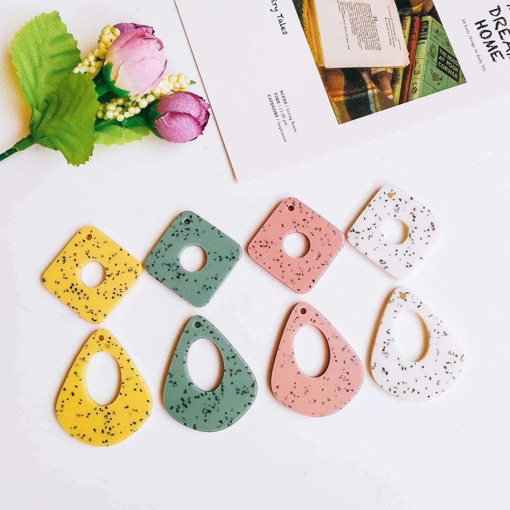 Аксессуары для квадратных сережек пластиковые подвески из смолы ожерелий