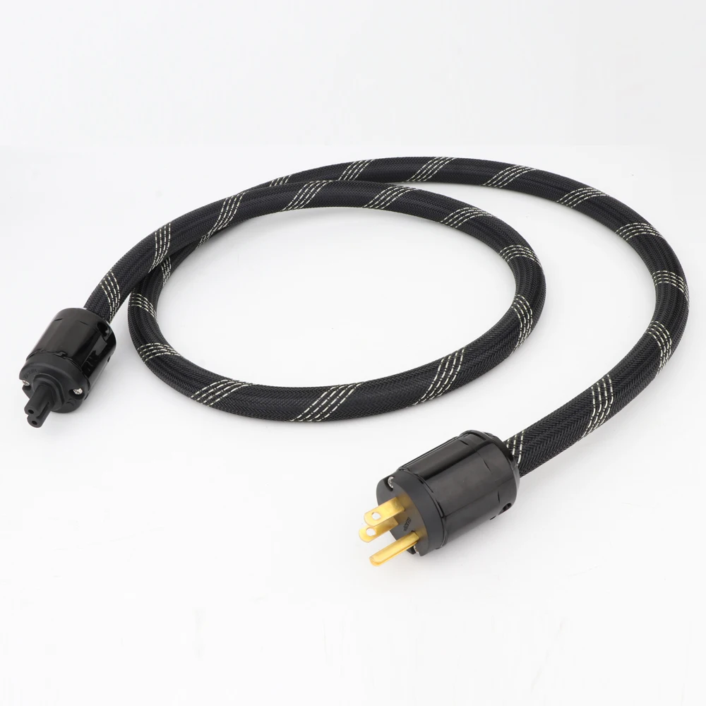 Hifi PCOCC медный ЕС Кабель питания позолоченный США AC Разъем Питания Провод
