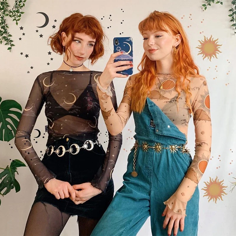 Женская летняя сетчатая укороченная футболка Kawaii 2020 греческая мифология принт