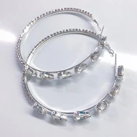 european and american exaggerated shiny rhinestone large crystal female round earrings earrings luxury crystal jewelry earrings