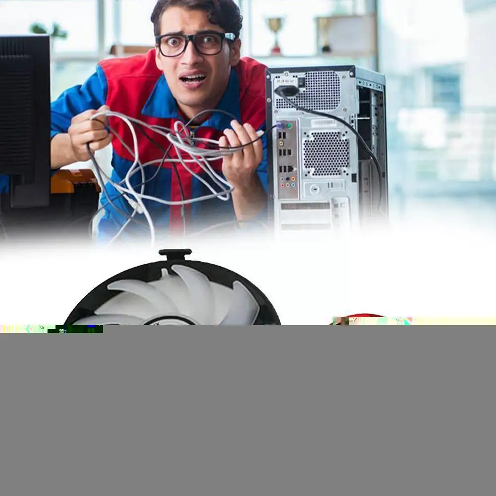 

Graphics Card Cooling Fan Replacement Pair For XFX Universal Wolf Graphics RX580 Card RX470/480 Version Black RX570 Fan E5J0