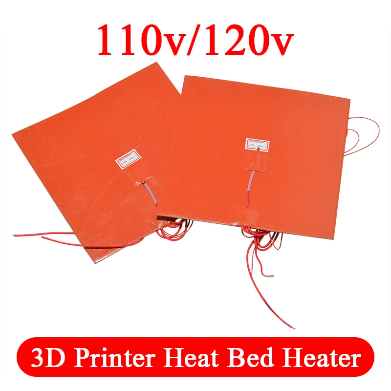 

200x200 мм 110 В 220 В 200 Вт силиконовая грелка для подогрева кровати с термистором для 3D принтера