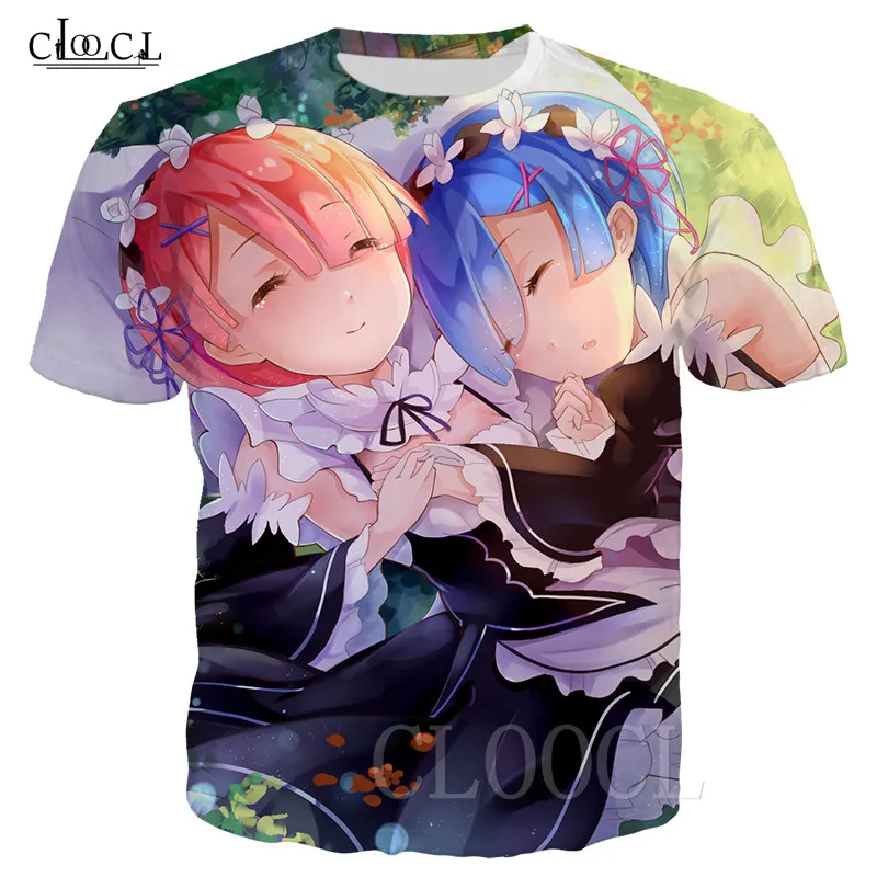 Забавная футболка Otaku Loli для мужчин и женщин аниме топы с 3D принтом Лолита Zero Rem Ram