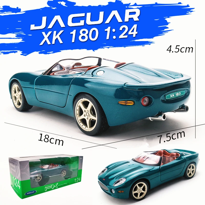Welly 1:24 Винтаж Jaguar XK180 брелок для автомобильных ключей имитационная модель