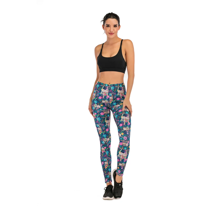 High Waist Sloths Sexy Legging Anti Cellulite Elasticity Fashion Push Up Fitness Gym Leggings Women Pants Stacked Slim Legins