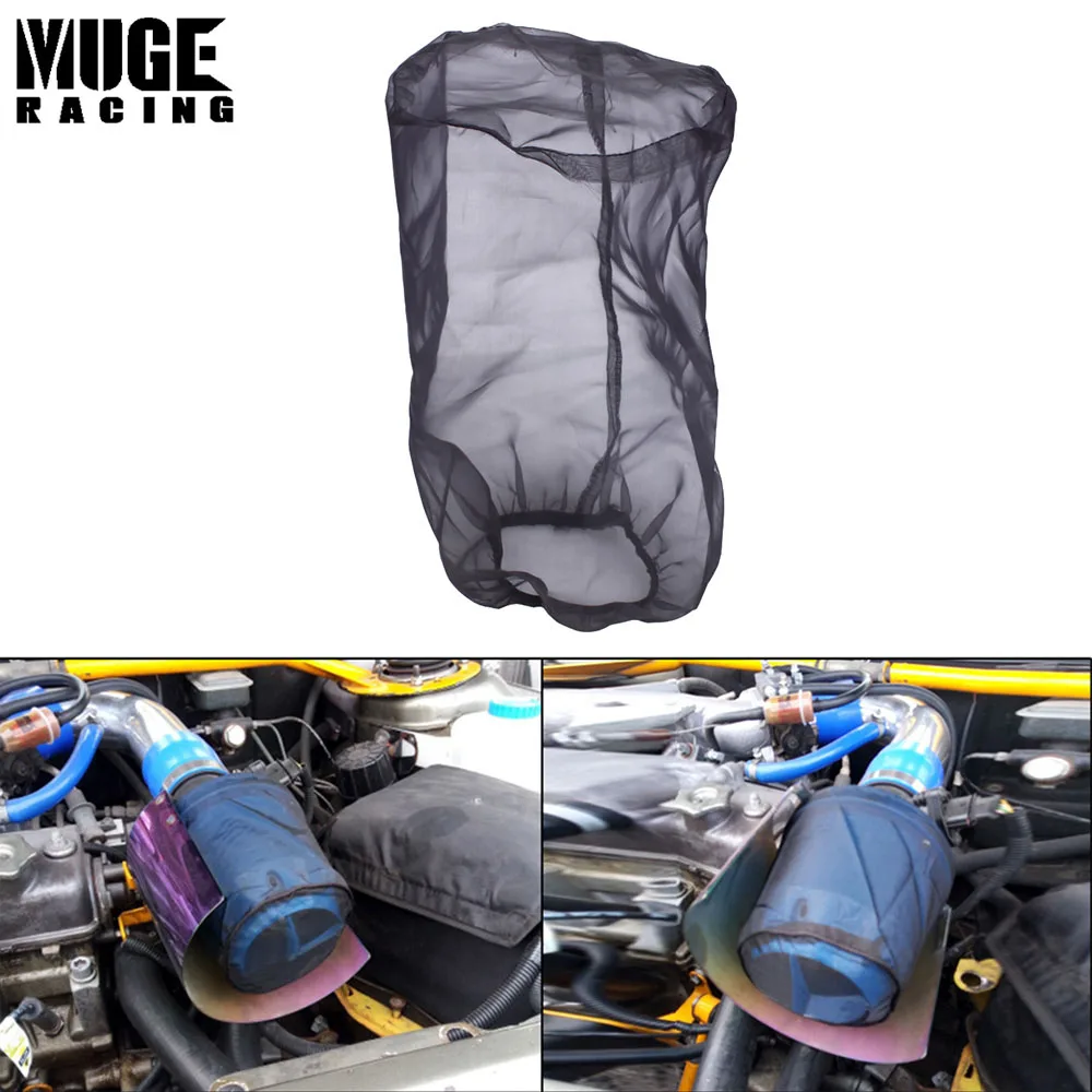

24cm Long Car Air Intake Filter Protective Cover Oilproof Dustproof for Cylindrical High Flow Air Intake Filter RS-OFI048
