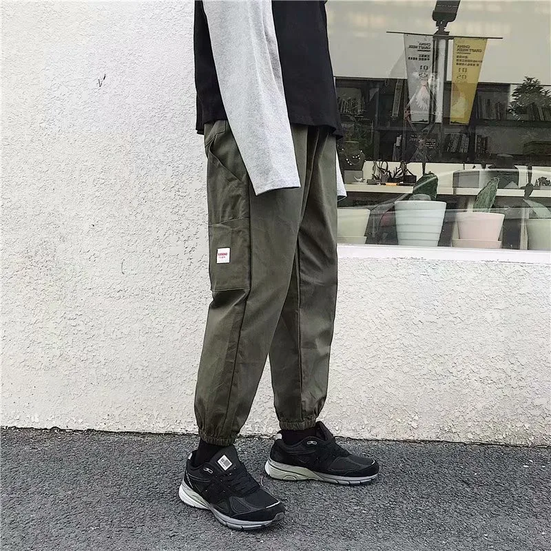 

New Fashion Casual Men Pants Unique Reverse Pocket Design England Style Men Pants Pure Cotton Loose Sports Breathable Long pant