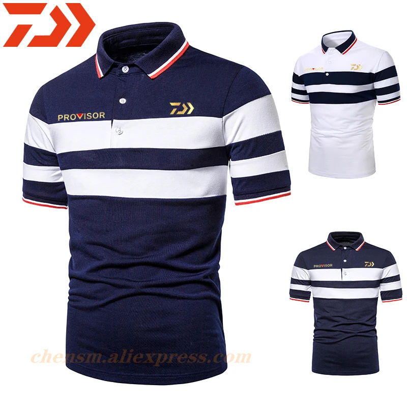 

DAIWA Men's Summer Polo Fishing T-shirt Thin Multi-color DAWA Breathable Quick Dry Fishing Clothing Shirt Outdoor Sport Tee