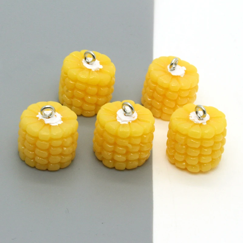 

10pcs Cute Corn Kernels Resin Food Charms For Earring Bracelet Pendant Accessory Diy Craft Mini Simulation Cereals Jewelry Make