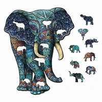 elephant wooden jigsaw puzzle unique shape pieces animal for adults kids educational gamestoys best gifts dinosaur wooden puzzle