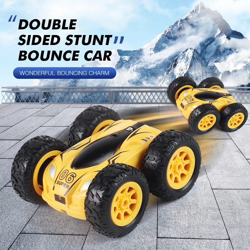2.4G 4CH Remote Control Car Drift Double-sided Bounce Stunt Rock Crawler Roll 360 Degree Flip Kids Robot RC Toys | Игрушки и хобби
