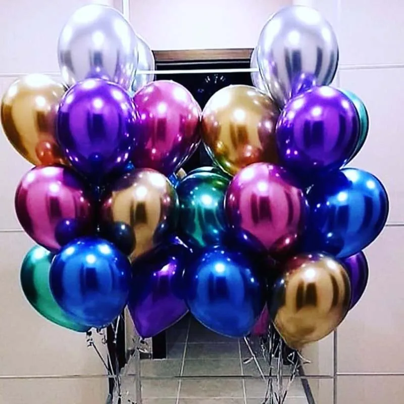 10 шт. 18 дюймов металлический шар с сердечками из фольги 12 дюймов мульти латексный гелиевый металлический шар на день рождения Свадебные украшения