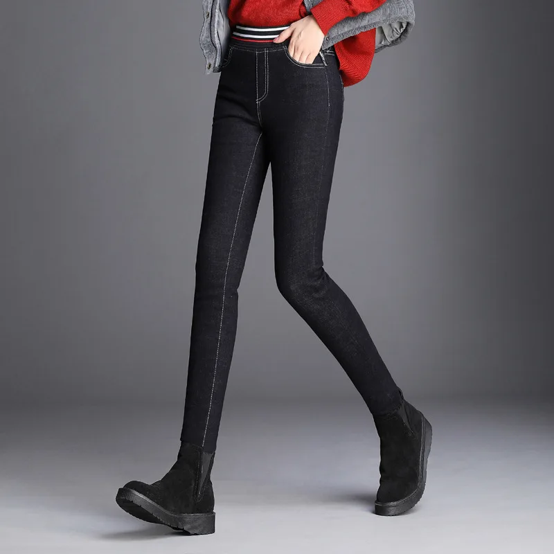 High Quality Brand Womens Pants 2020 New Winter Thick Waist Pencil Female Slim Fit Skinny Plus Size M-9XL | Женская одежда