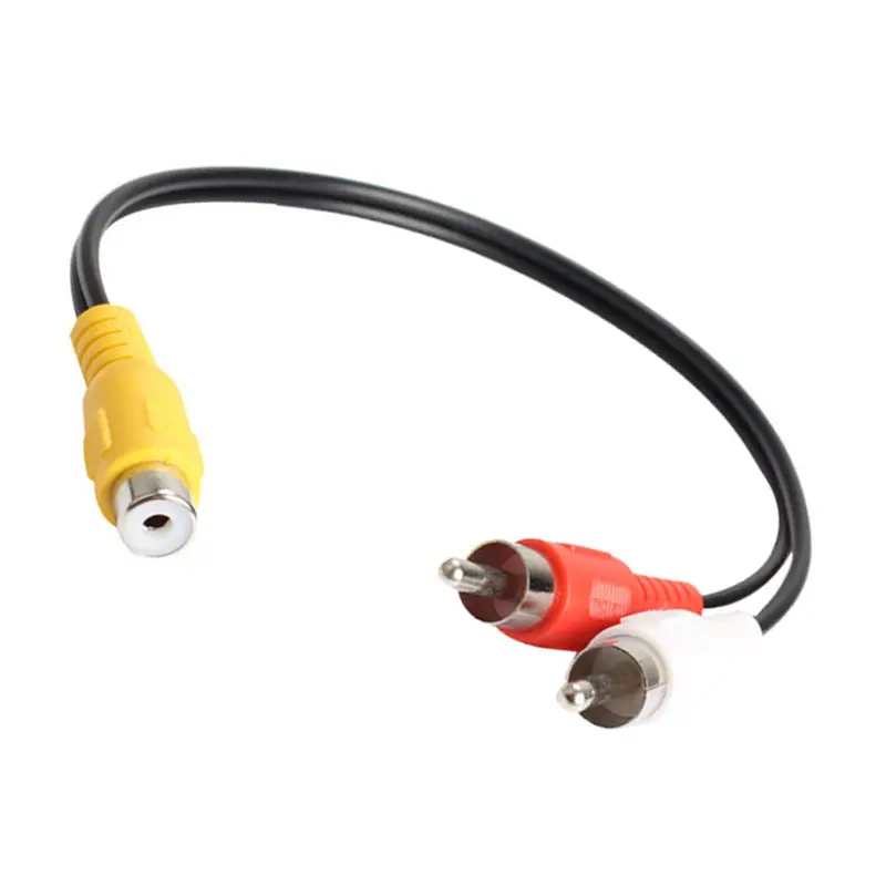 RCA Female Jack to 2 Male Plug Y Splitter Audio Video AV Adapter Cable GV99 |