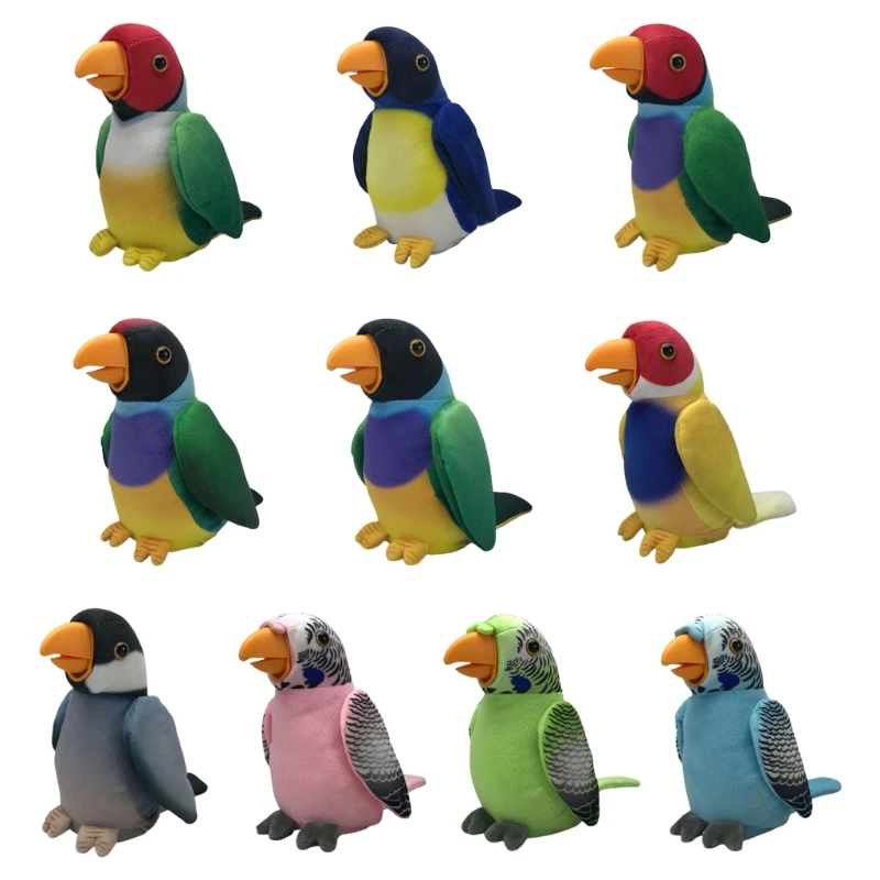 

Multifunctional Electric Plush Parrot Speaking Talking Repeat Waving Simulation Bird Doll Early Education Toy Children Kids Gif