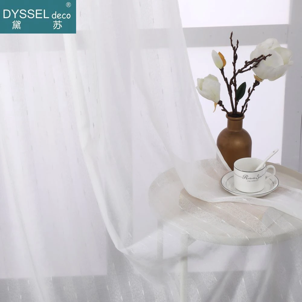 Современные льняные полосатые снежные тюлевые люверсы Dyssel Deco в европейском