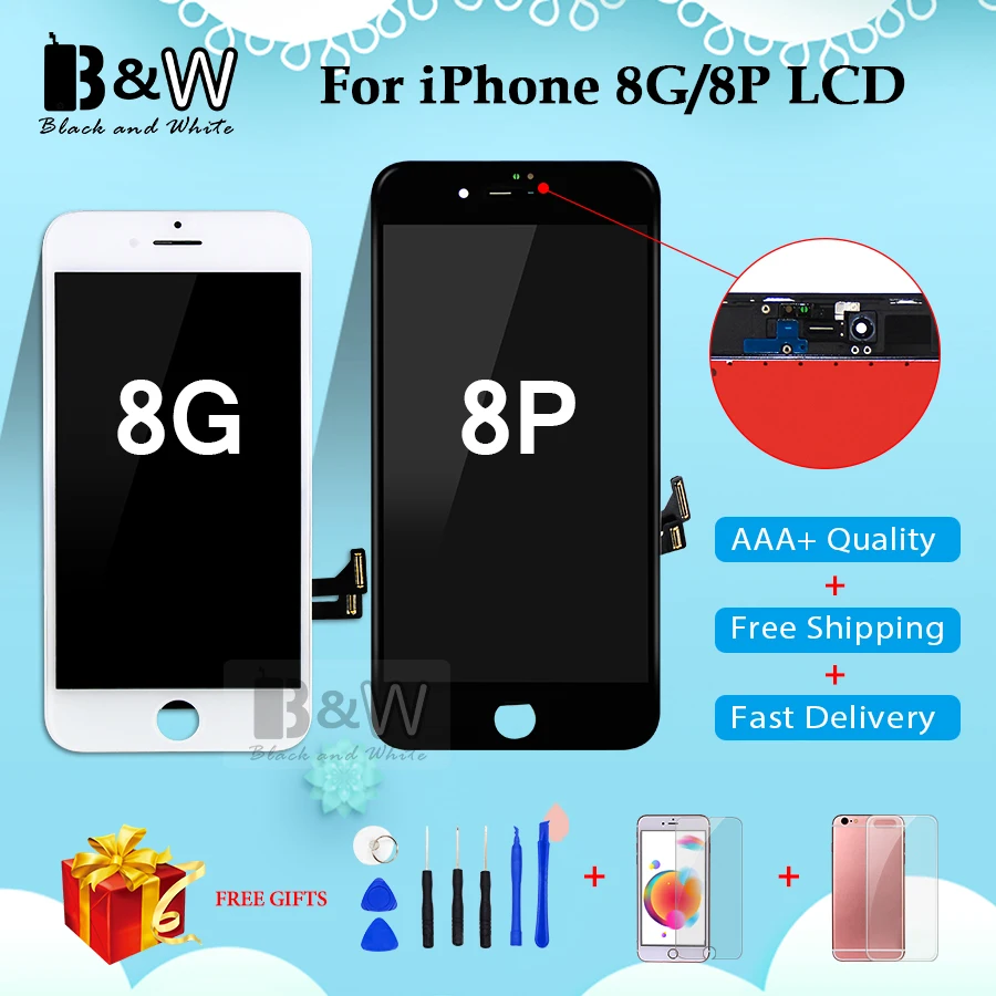 Дисплейный модуль для iPhone 8 8p 100% &quot черный/белый с рамкой/без рамки|Экраны