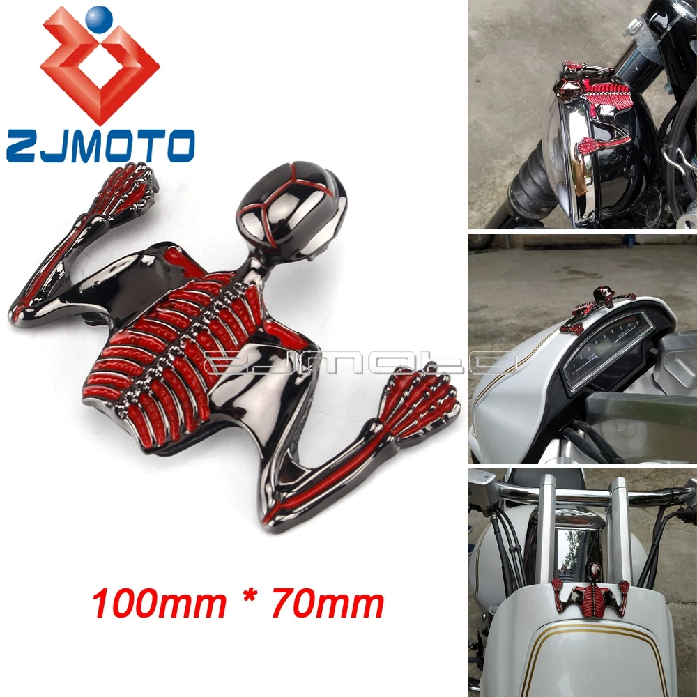 

Новое переднее/заднее крыло, брызговик, рамка, украшение, каркас, голова черепа, статуя, 7 дюймов, наклейка для фар, эмблема для кафе, гоночног...