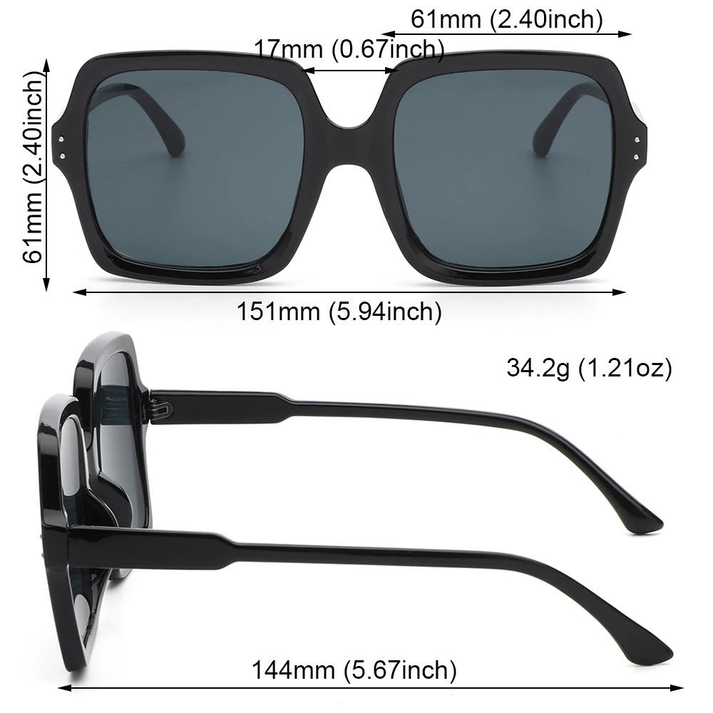 

Vintage Oversize Square Sunglasses Women Luxury Brand Big Frame Women Sun Glasses UV400 Black Fashion Gradient Female Glasses